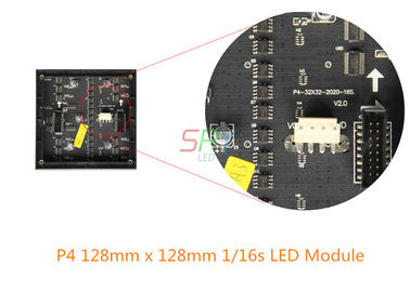 P4 128mm X 128mm ενότητα 1/16s επίδειξης των εσωτερικών οδηγήσεων ΜΕ τις μαύρες οδηγήσεις προμηθευτής